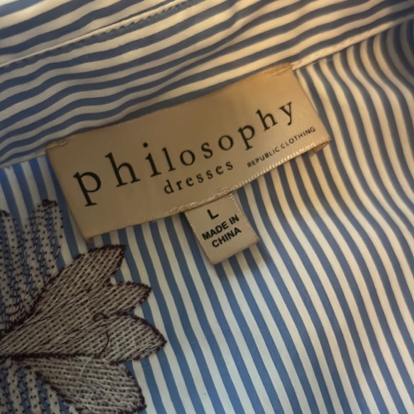 Philosophy Dress Shirt Dress with Embroidery - Picture 4 of 5